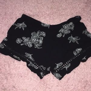 Black and white shorts